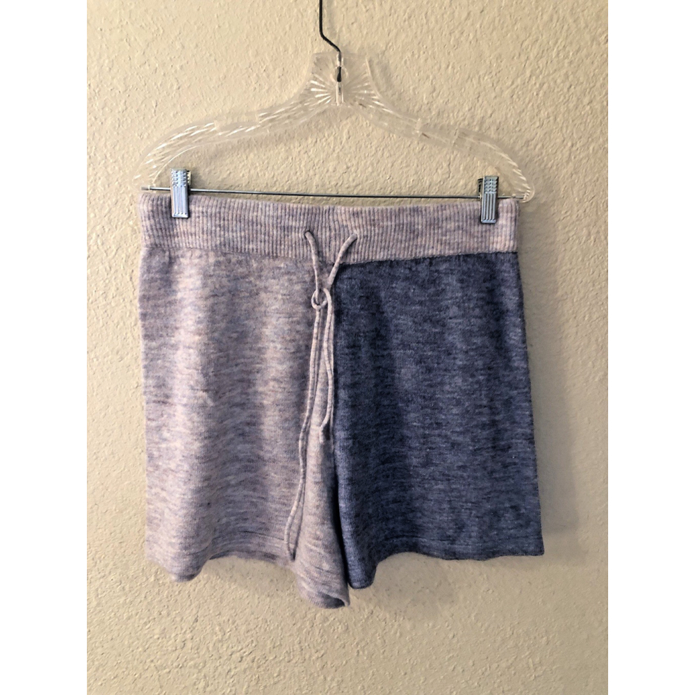 Saturday Sunday Anthropologie Blue Knit Lounge Sweater Shorts Womens Large